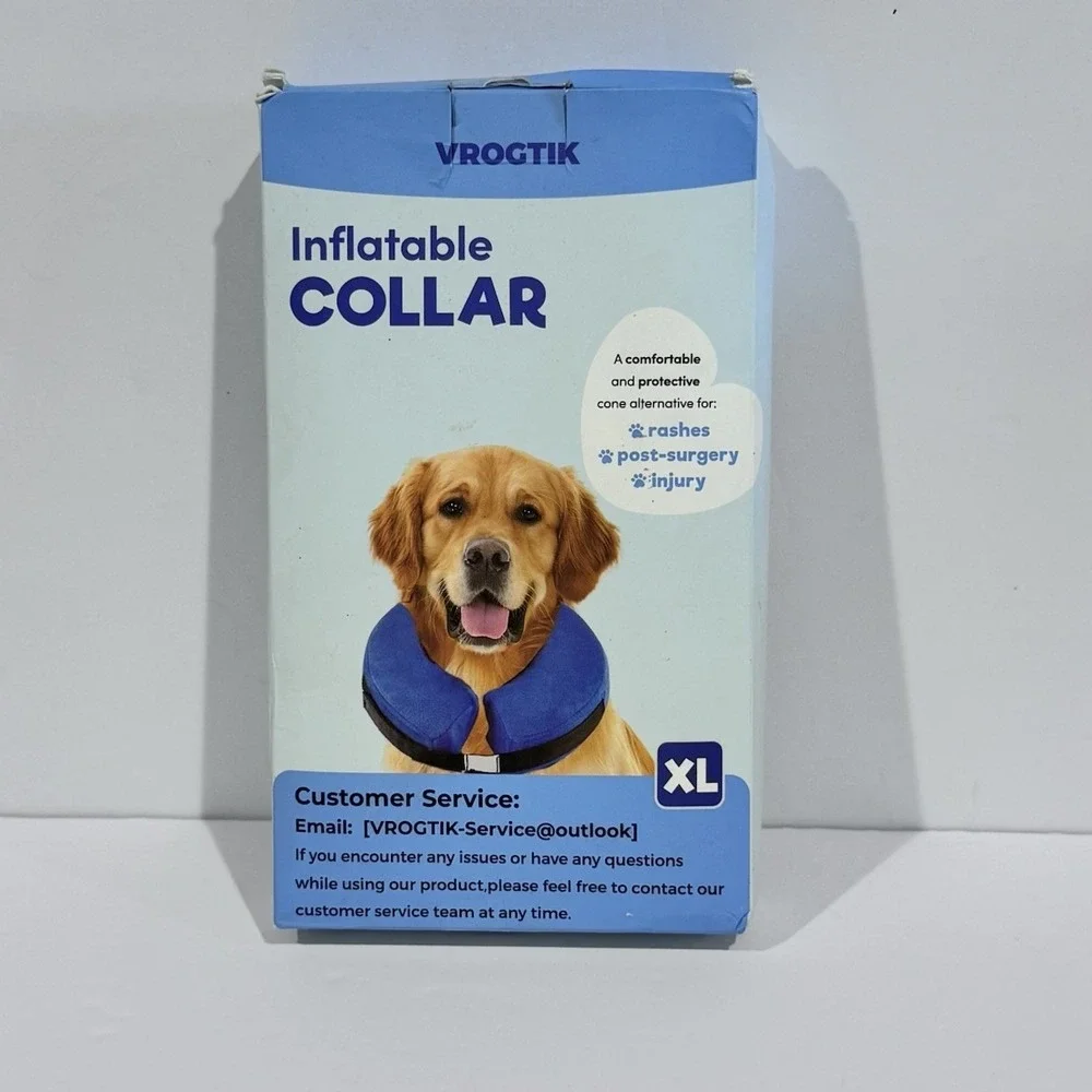 New XL Adjustable Soft Inflatable Collar For Dogs Post Surgery Rashes Or Injury‎